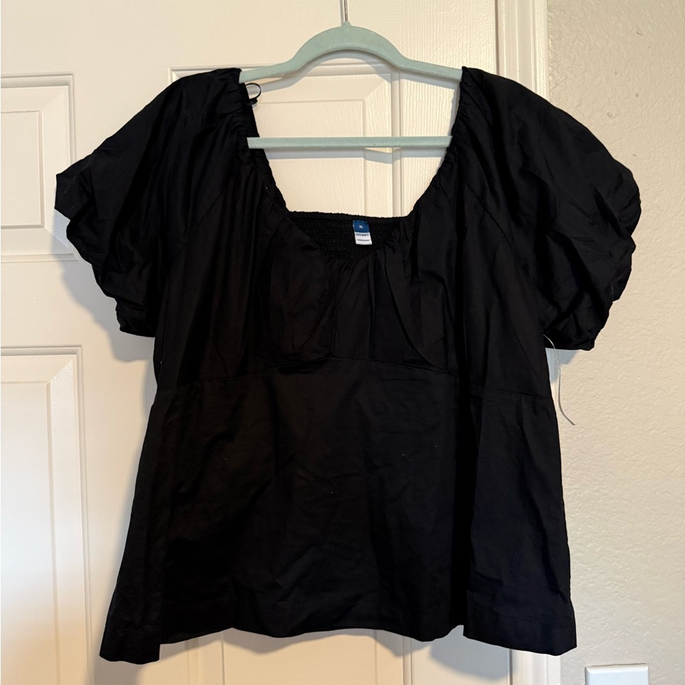 Old Navy Black Puff Sleeve Top, NWT, size XL